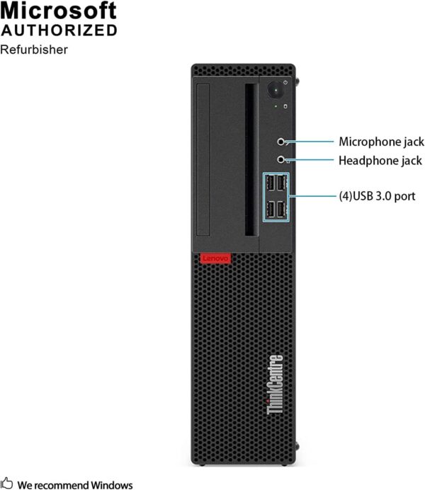 Lenovo ThinkCentre M910S SFF Desktop Computer, Intel Quad Core i5-6500 up to 3.6GHz, 8GB DDR4, 500 HDD, M8+M80, WiFi, BT, DP, VGA, Windows 10