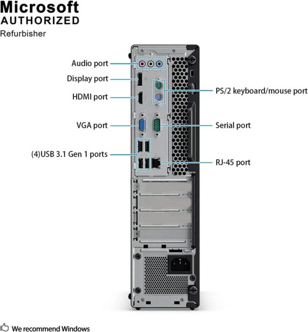 Lenovo ThinkCentre M910S SFF Desktop Computer, Intel Quad Core i5-6500 up to 3.6GHz, 8GB DDR4, 500 HDD, M8+M80, WiFi, BT, DP, VGA, Windows 10