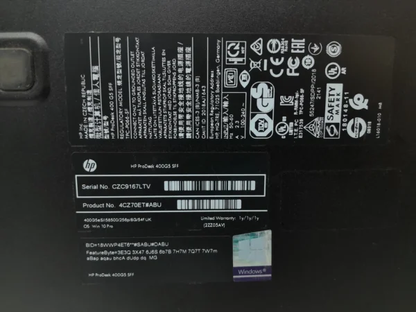 HP ProDesk 400 G5 SFF Desktop i5-8500 3GHz 8GB 256GB NVMe Windows 11 PC Computer